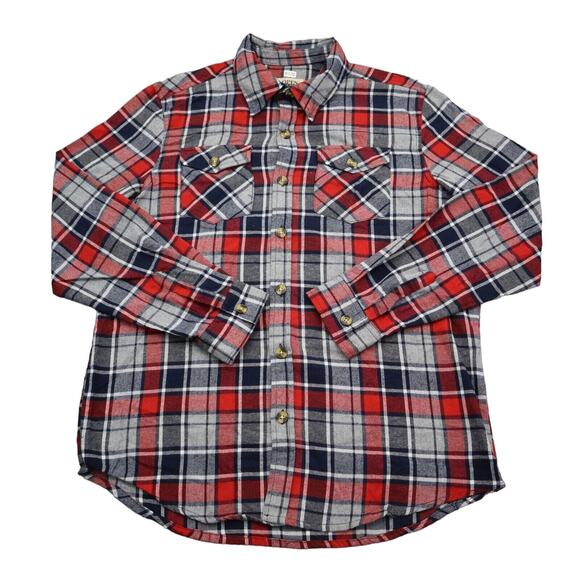 Open Trails Shirt Mens M Flannel Red Black Plaid Button Down Long Sleeve Casual - Picture 1 of 16